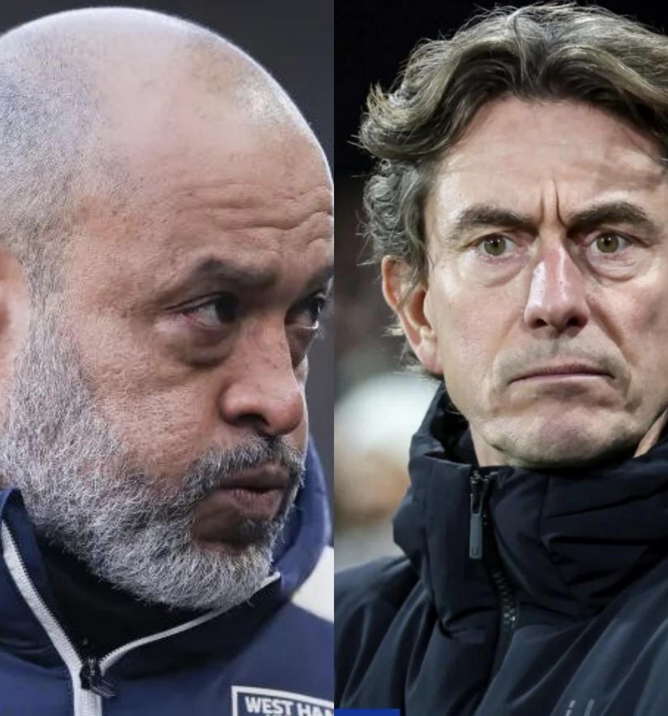 天天盈球网页版-努诺、弗兰克位列英超下课赔率榜前二，周六两人直接交锋